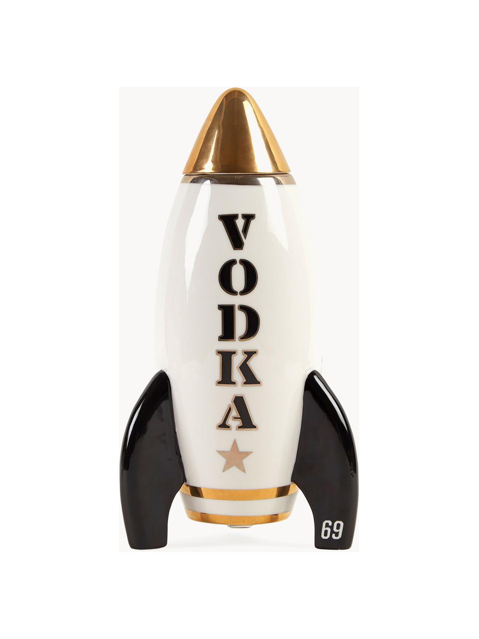 Dekantér Rocket, 830 ml, Porcelán s pravými zlatými akcentmi, Čierna, biela, zlatá, V 830 cm