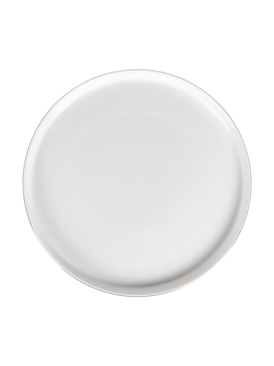 Geschirr-Set Luxury, 4 Personen (12-tlg.), Fine Bone China (Porzellan)
Fine Bone China ist ein Weichporzellan, das sich besonders durch seinen strahlenden, durchscheinenden Glanz auszeichnet., Weiss mit Goldrand, Set mit verschiedenen Grössen