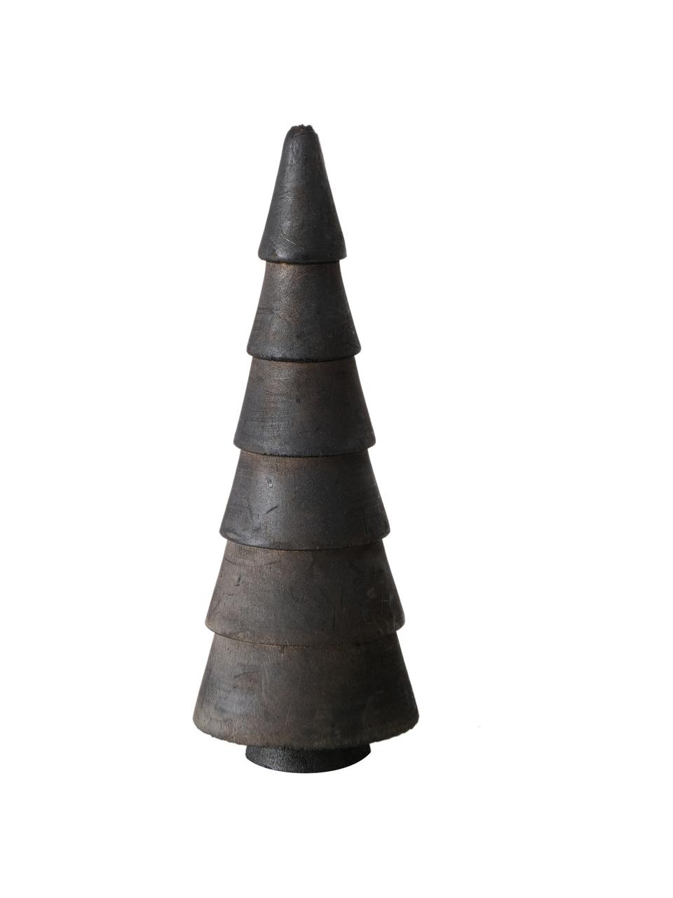 Decoratieve boompjes Abiola van grenenhout, set van 3, Grenenhout, Grenenhout, donker gelakt, Ø 7 x H 15 cm