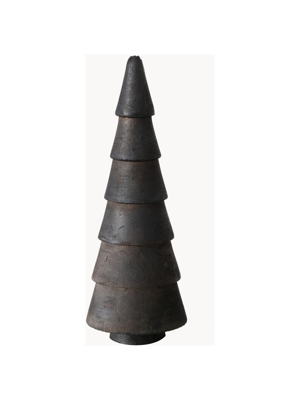 Sapins de Noël décoratifs en bois de pin Abiola, 3 élém., Bois de pin, Noir, Ø 7 x haut. 15 cm