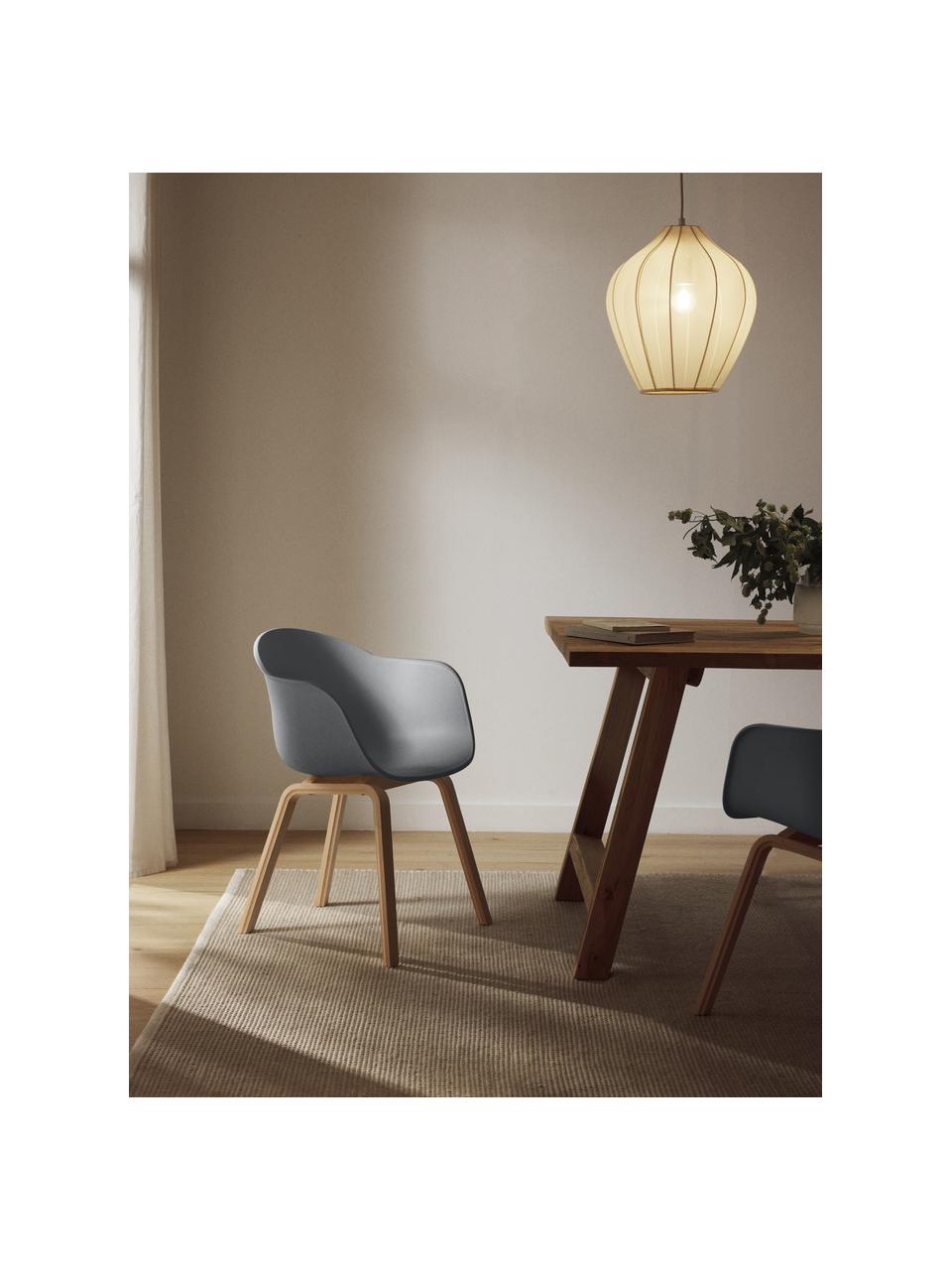 Krzesło z podłokietnikami z tworzywa sztucznego Claire, Nogi: drewno bukowe, Antracytowy, drewno bukowe, S 60 x G 54 cm