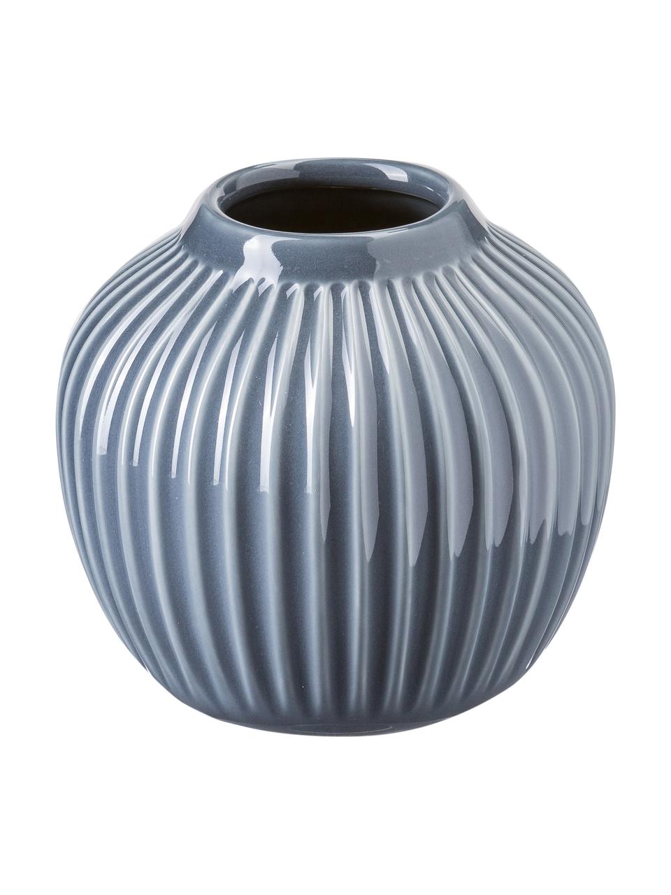 Petit vase design gris fait main Hammershøi, Porcelaine, Anthracite, Ø 14 x haut. 13 cm