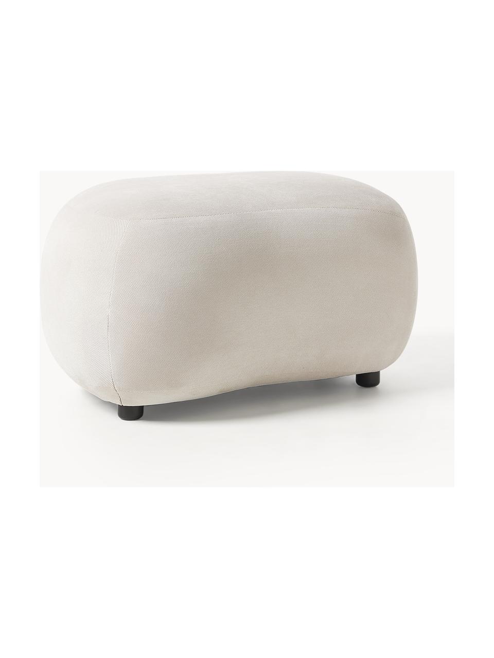 Pouf Alba, Tissu blanc crème, larg. 70 x haut. 42 cm, courbé à gauche