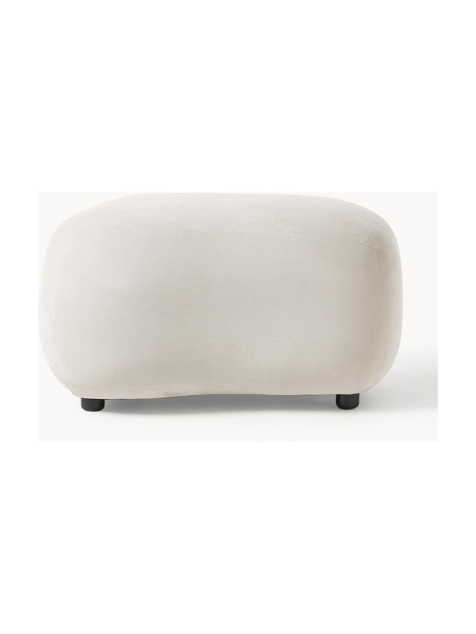 Pouf Alba, Tissu blanc crème, larg. 70 x haut. 42 cm, courbé à gauche