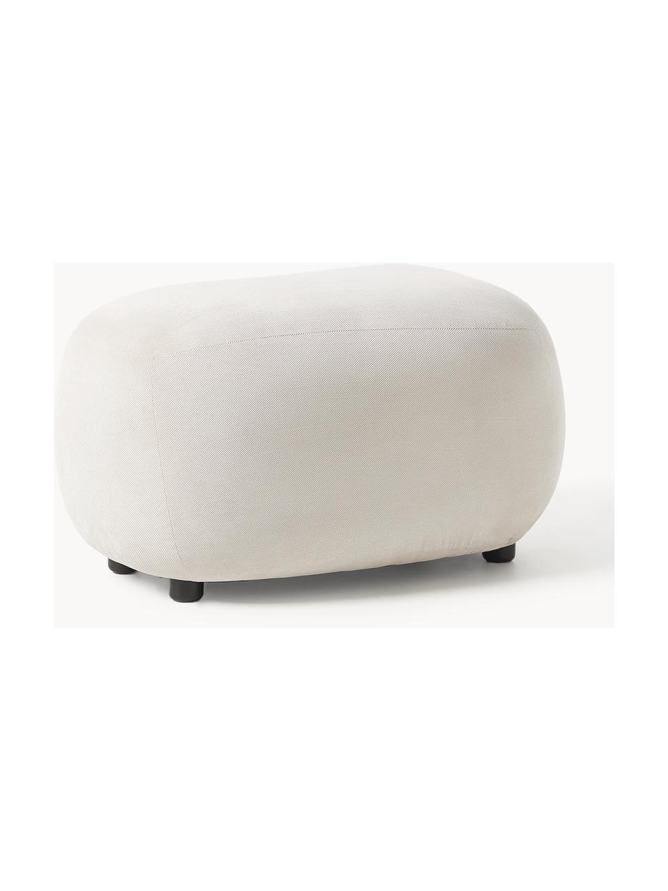 Pouf Alba, Tissu blanc crème, larg. 70 x haut. 42 cm, courbé à gauche