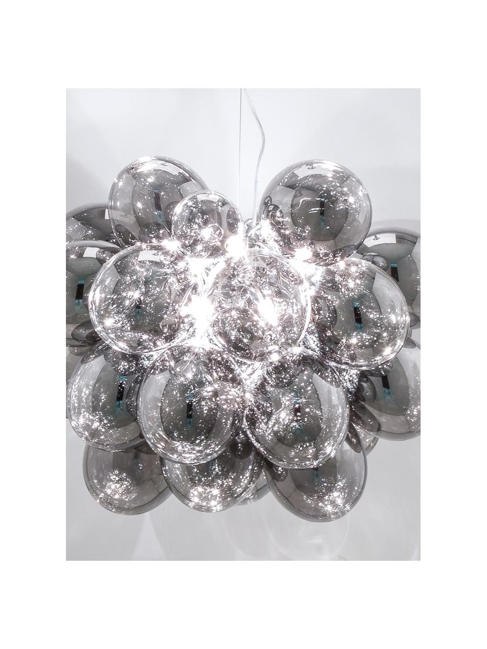 Suspension design grappe à sphères multiples en verre chromé Gross Grande, Couleur chrome, Ø 62 x haut. 50 cm