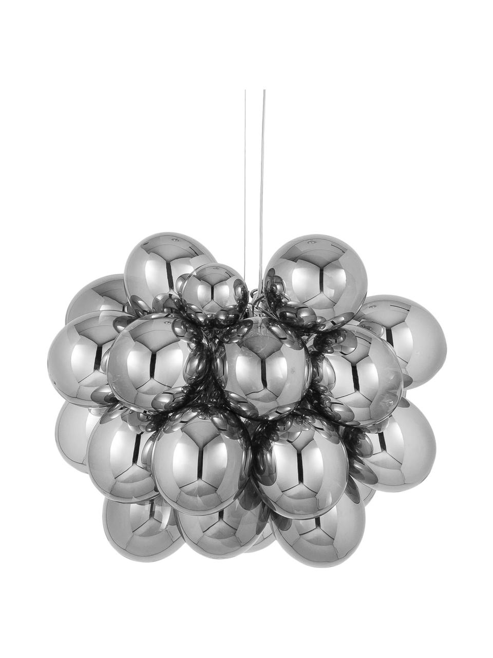 Hanglamp met glazen bollen Gross Grande, Baldakijn: verchroomd nikkel, Chroomkleurig, Ø 62 x H 50 cm