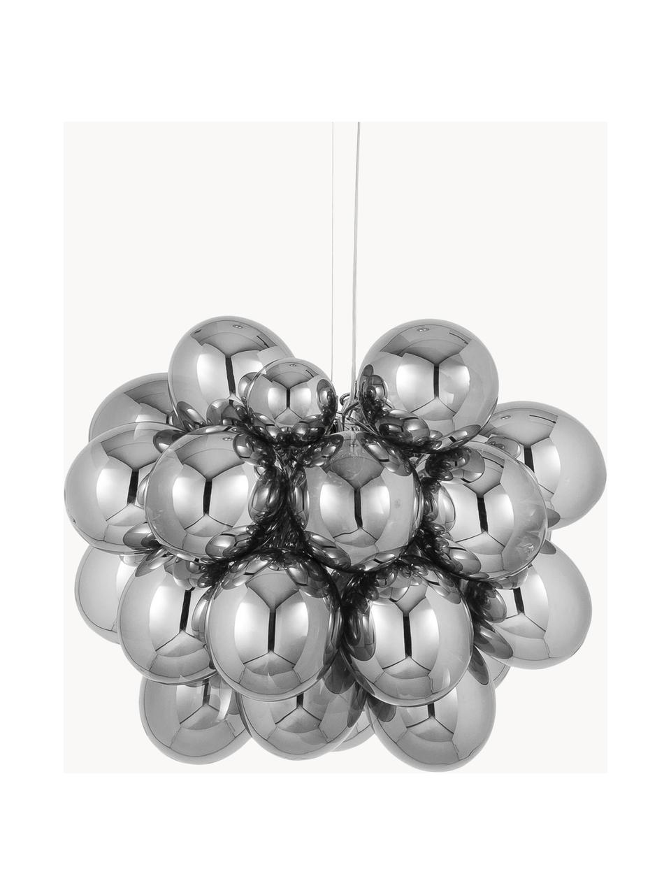 Hanglamp met glazen bollen Gross Grande, Baldakijn: verchroomd nikkel, Chroomkleurig, Ø 62 x H 50 cm