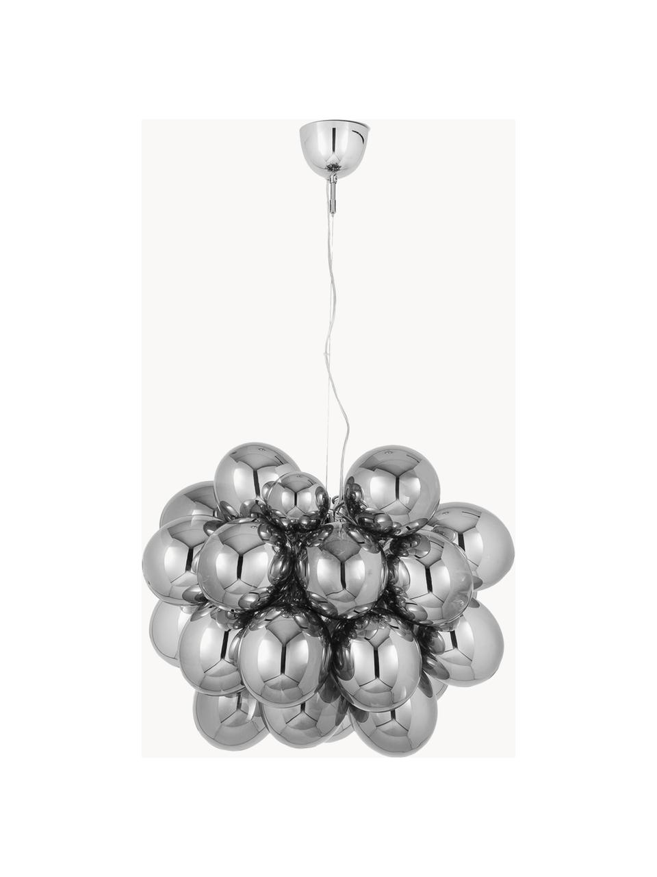 Hanglamp met glazen bollen Gross Grande, Baldakijn: verchroomd nikkel, Chroomkleurig, Ø 62 x H 50 cm