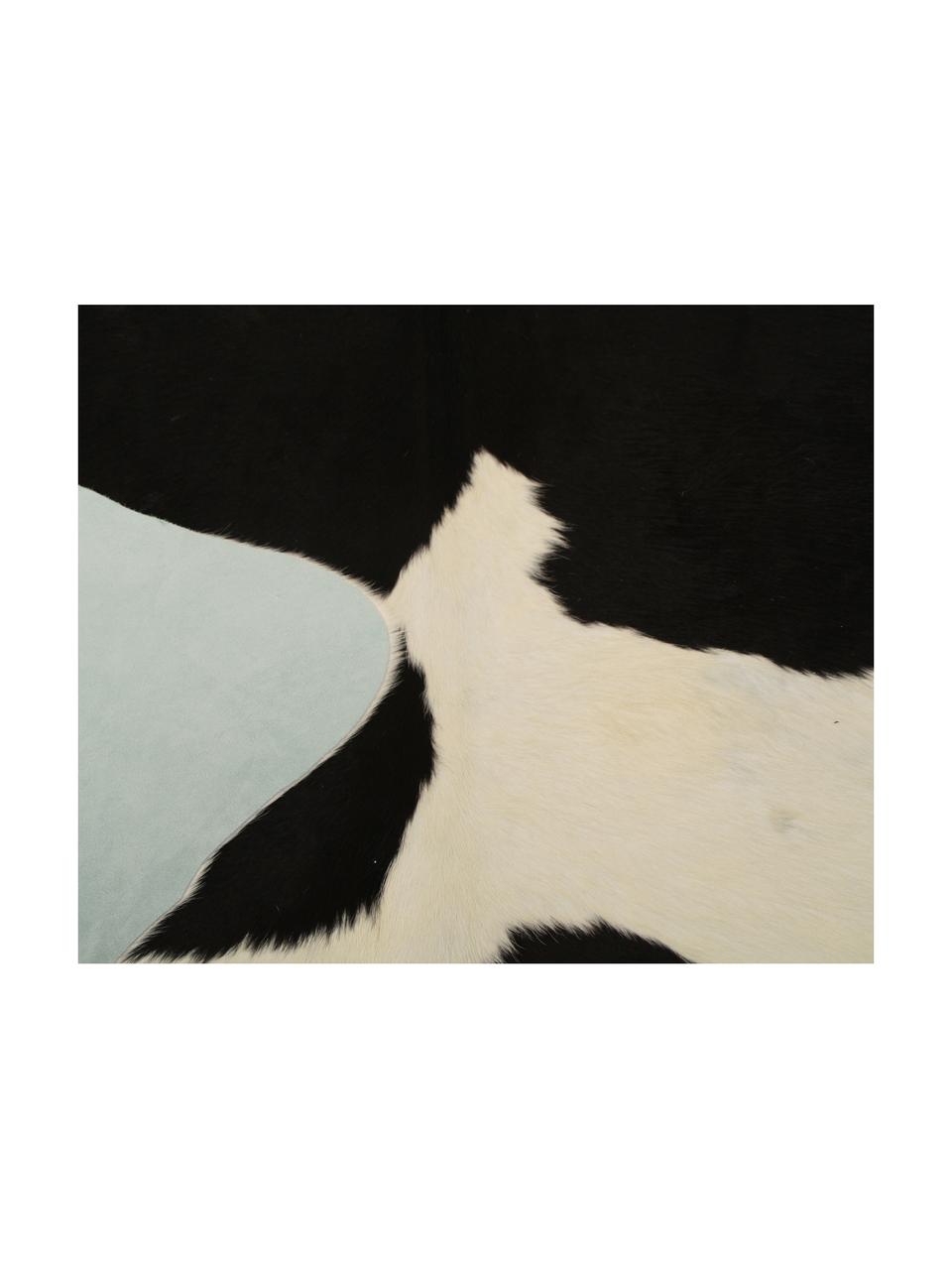 Tapis en peau de vache Otto, Peau de vache, Noir, blanc, Peau de vache, exemplaire unique nº 975, 160 x 180 cm