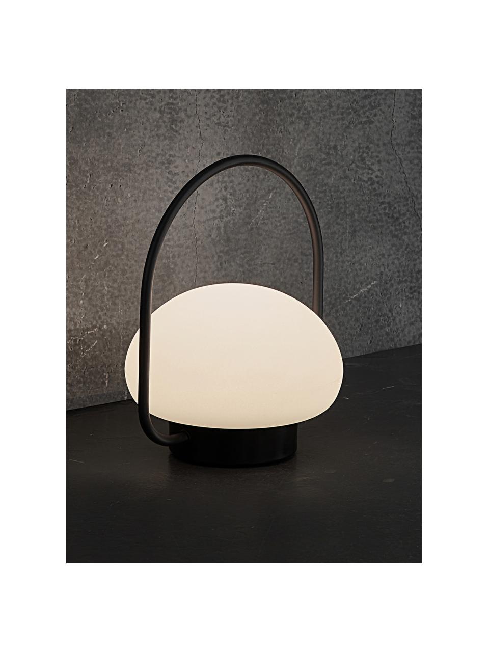 Mobiele dimbare outdoor tafellamp Sponge, Lampenkap: kunststof, Wit, zwart, Ø 23 x H 28 cm