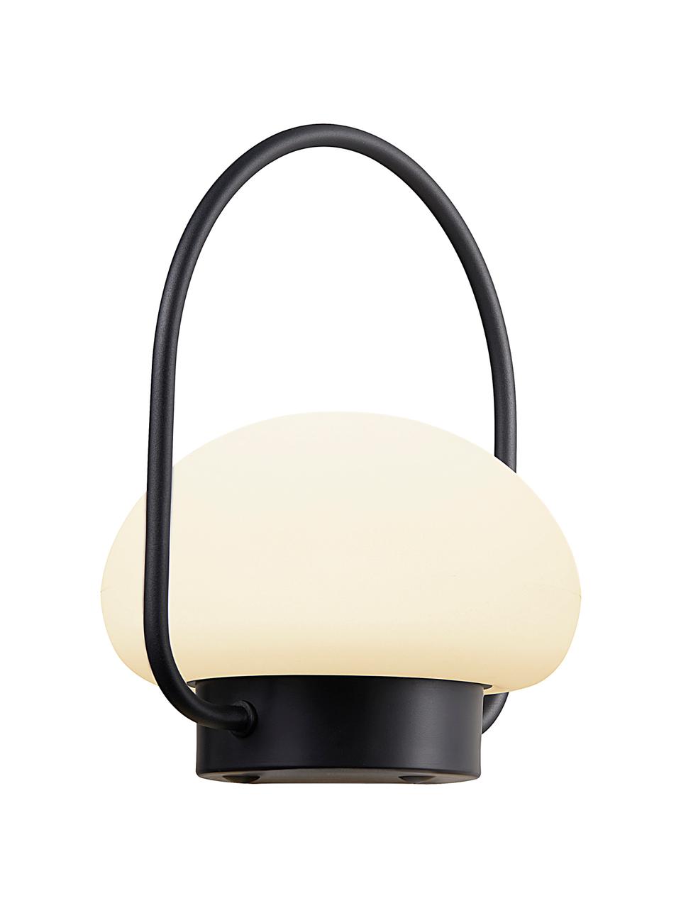 Mobiele dimbare outdoor tafellamp Sponge, Lampenkap: kunststof, Wit, zwart, Ø 23 x H 28 cm