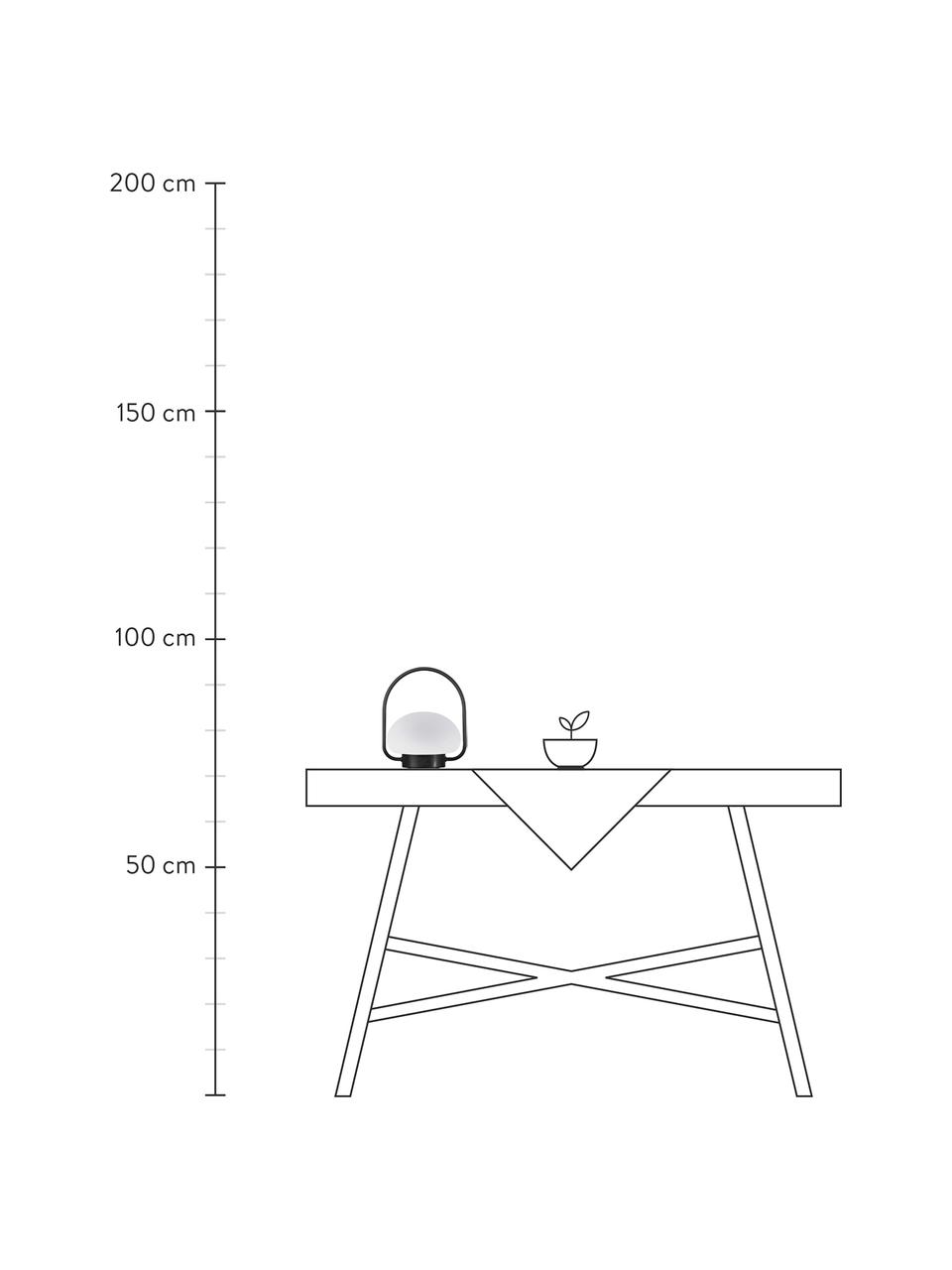 Lámpara de mesa para exterior regulable Sponge, portátil, Pantalla: plástico, Estructura: plástico, Blanco, negro, Ø 23 x Al 28 cm