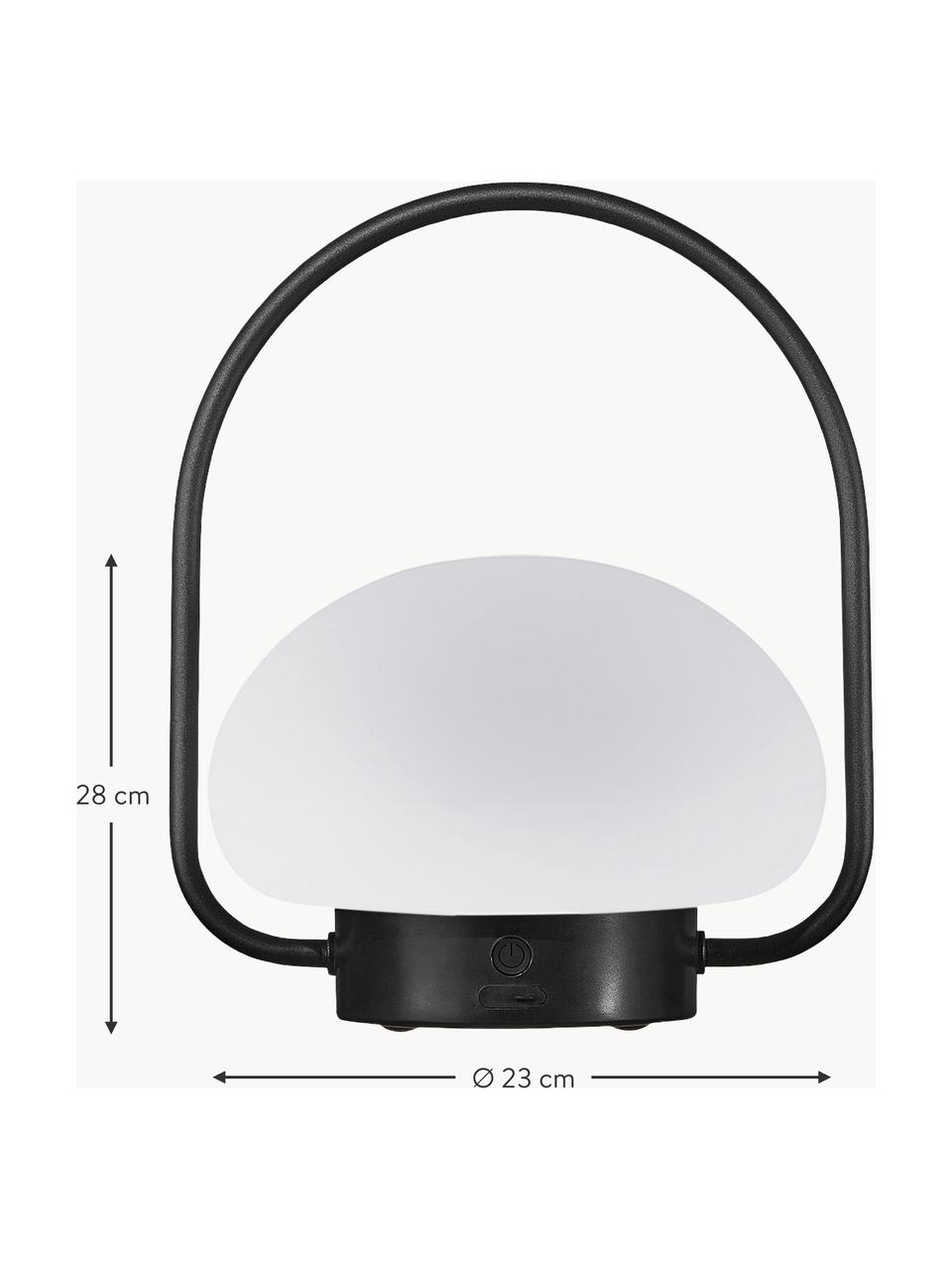 Mobiele dimbare outdoor tafellamp Sponge, Lampenkap: kunststof, Wit, zwart, Ø 23 x H 28 cm