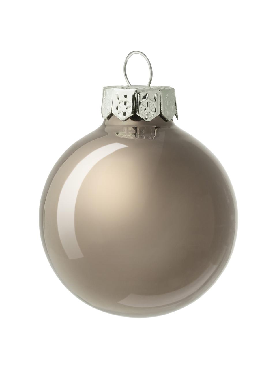 Kerstballenset Evergreen, 6 stuks, Lichtgrijs, Ø 4 x H 4 cm, 16 stuks