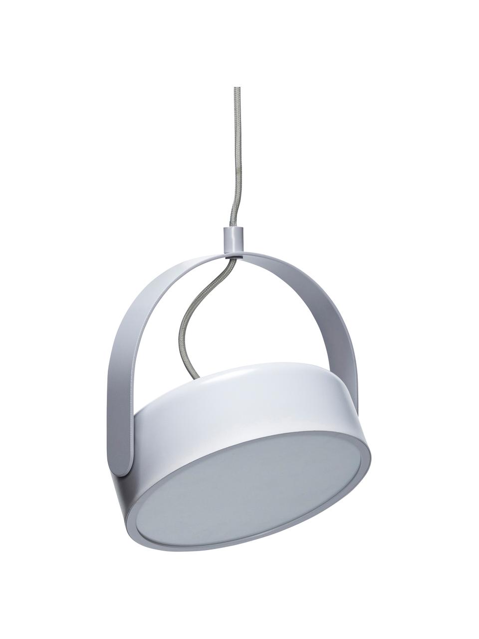 Kleine dimbare LED hanglamp Stage, Lamp: gecoat metaal, Lichtgrijs, B 22 x H 27 cm