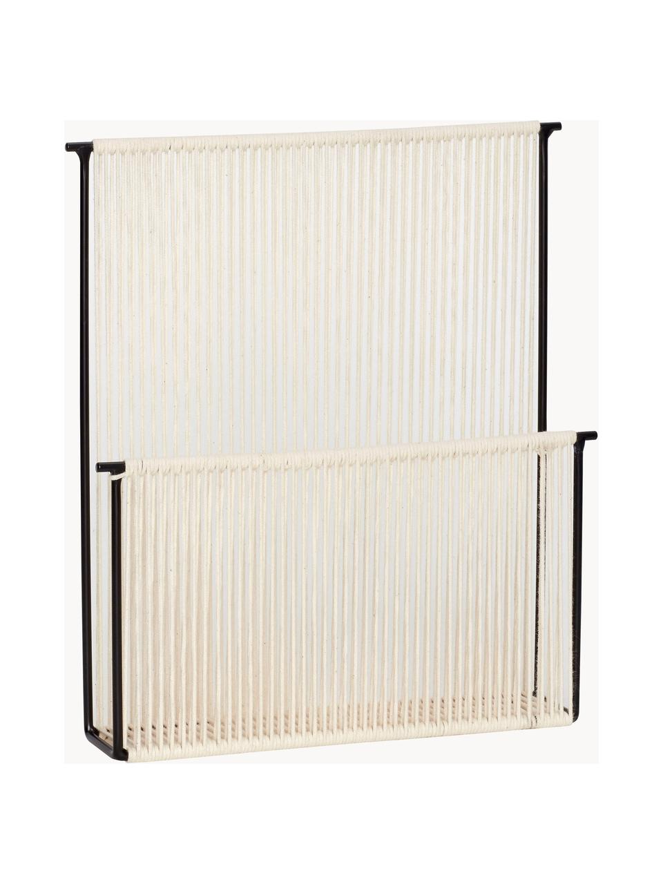 Revistero de pared String, Estructura: metal recubierto, Negro, beige claro, An 28 x F 32 cm