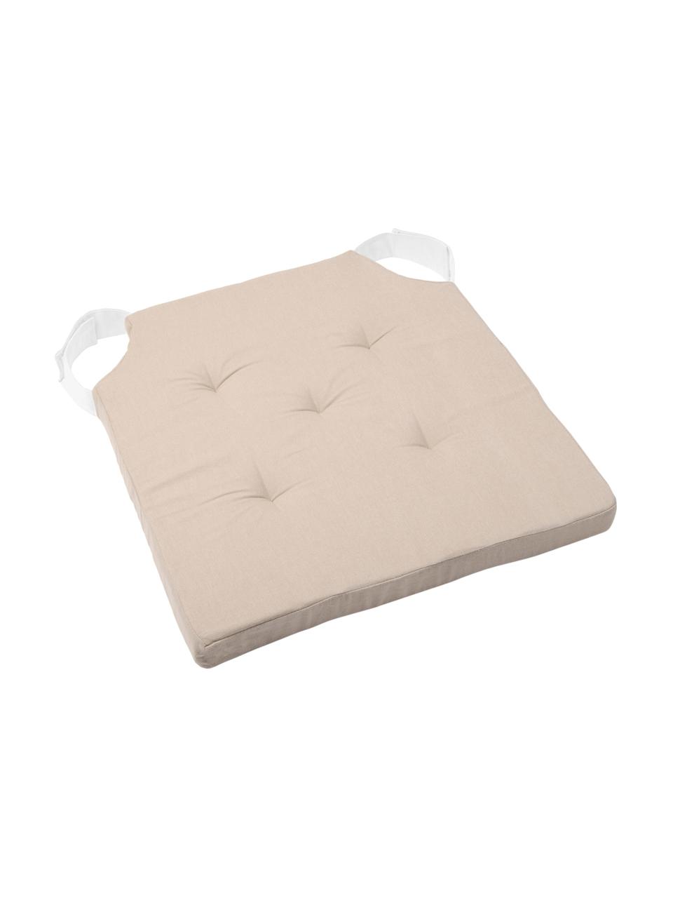 Sitzkissen Duo in Beige, Bezug: Baumwolle, Beige, 40 x 40 cm