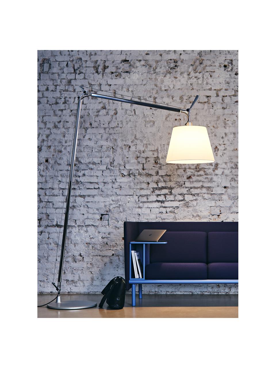 Lampa podłogowa Tolomeo Maxi, Stelaż: aluminium powlekane, Biały, odcienie srebrnego, W 251 cm