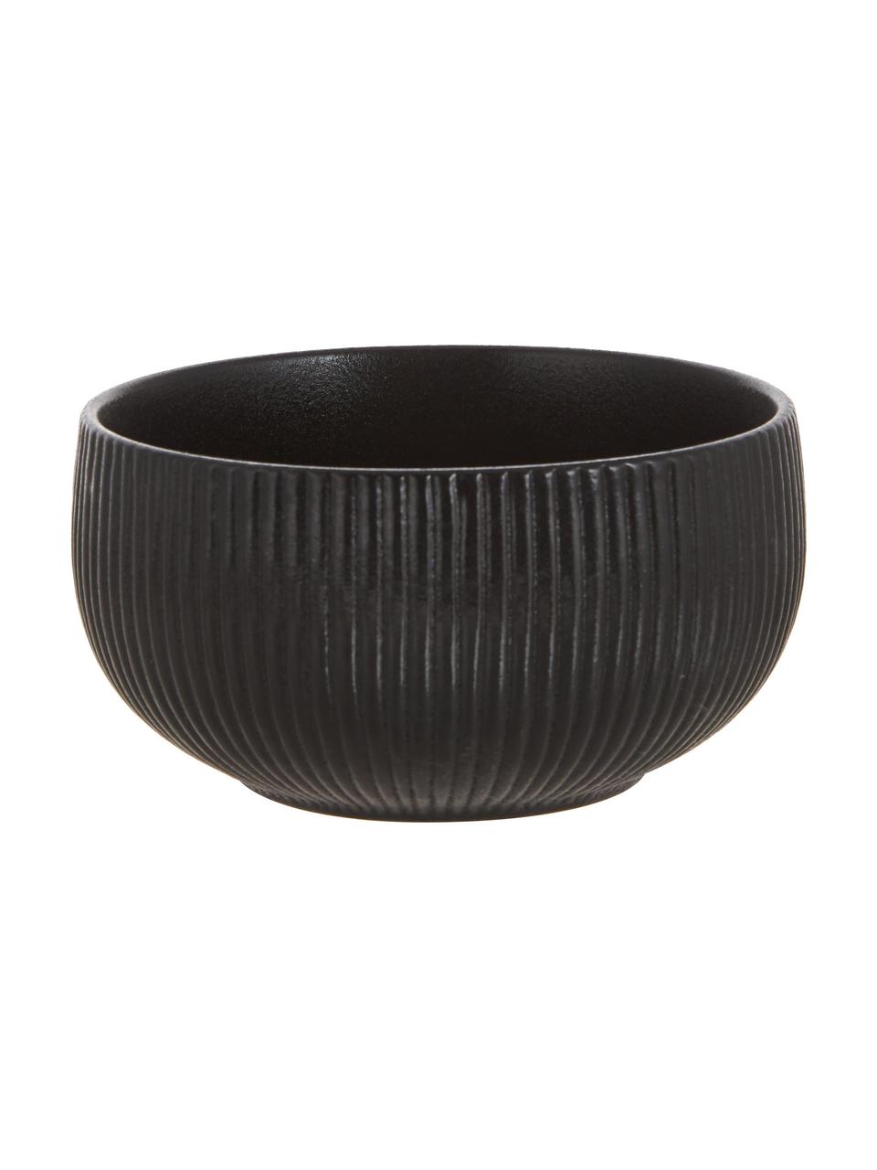 Bols à surface rainurée mate Neri, 2 pièces, Faïence
Avec surface rainurée et légèrement rugueuse, Noir, Ø 15 x haut. 8 cm
