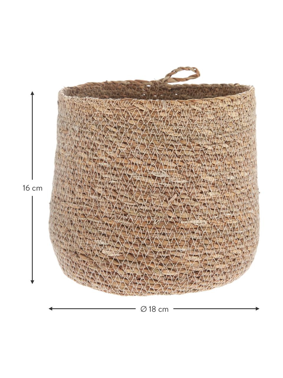 Opbergmand Hang van zeegras, Zeegras, Lichtbruin, Ø 18 x H 16 cm
