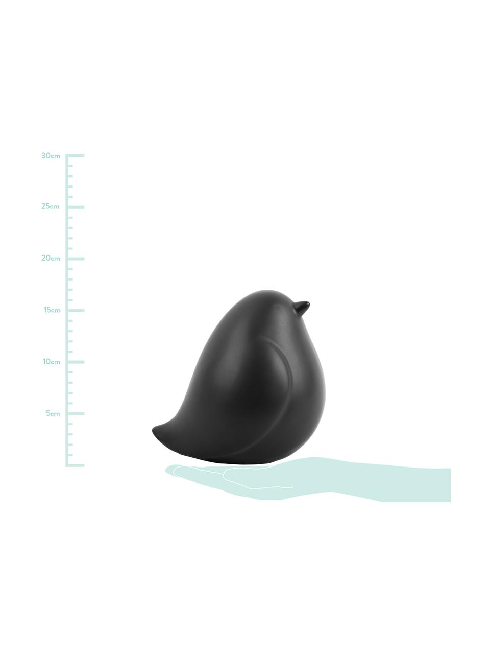 Objet déco Fat Bird, Céramique, Noir, larg. 14 cm, haut. 14 cm