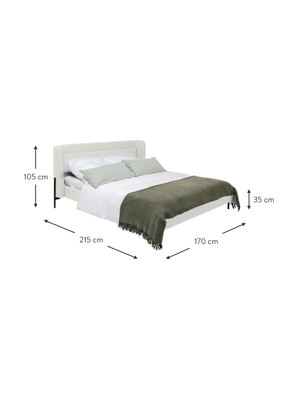Čalouněná postel Tivoli, Světle béžová, Š 160 cm, D 200 cm