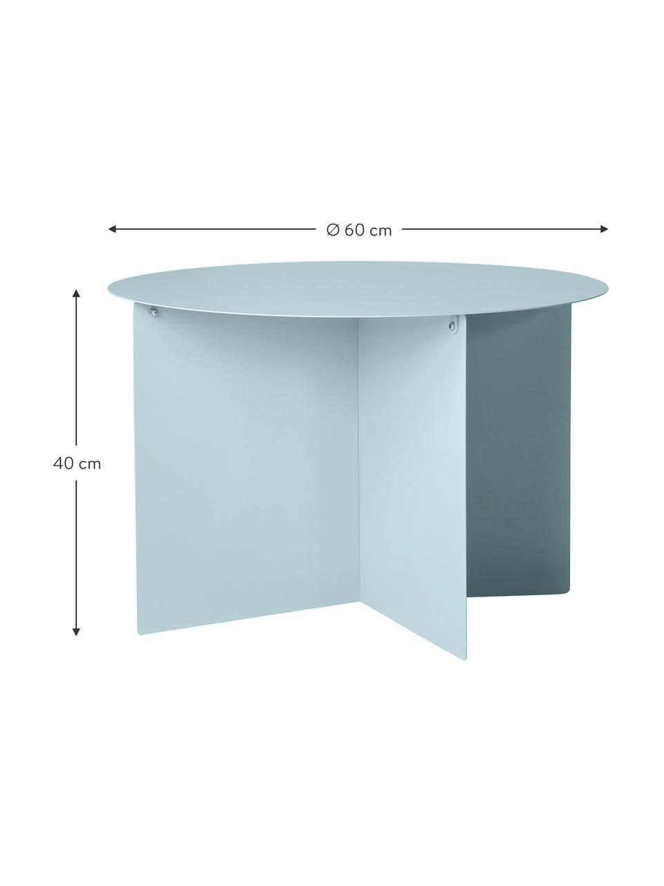 Runder Metall-Couchtisch Dinga in Hellblau, Metall, pulverbeschichtet, Hellblau, Ø 60 x H 40 cm