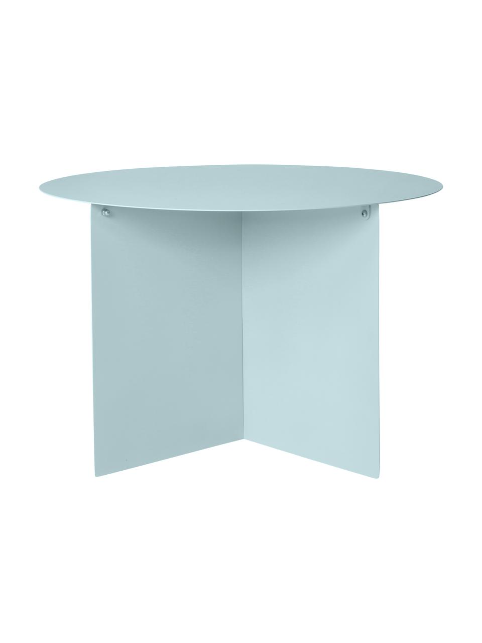 Ronde metalen salontafel Dinga in lichtblauw, Gepoedercoat metaal, Lichtblauw, Ø 60 x H 40 cm