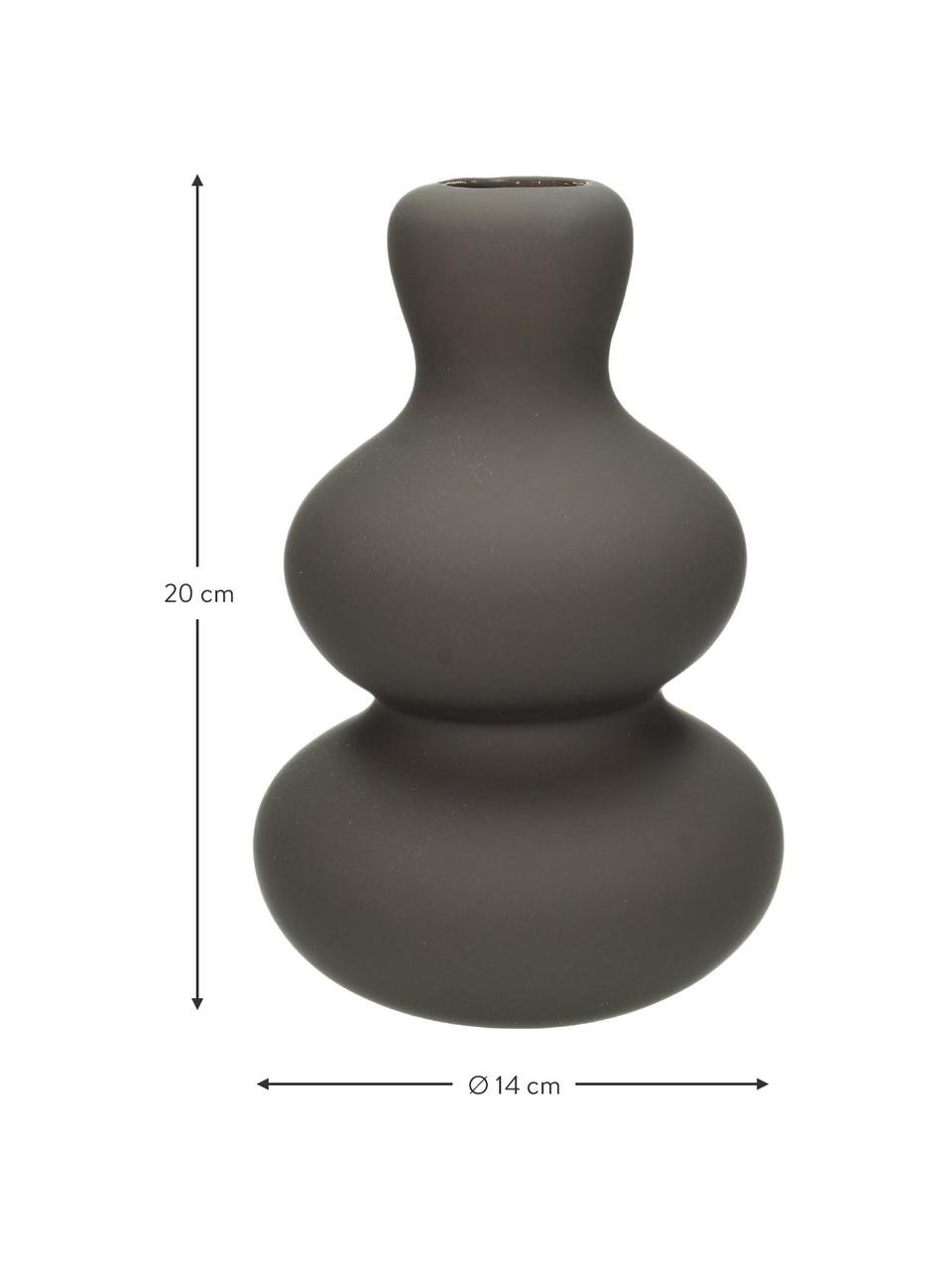 Vase Fine aus Steingut in Braun, Steingut, Braun, Ø 14 x H 20 cm