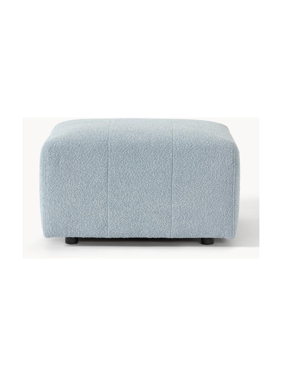 Bouclé-Sofa-Hocker Lena, Bezug: Bouclé (93 % Polyester, 6, Gestell: Kiefernholz, Schichtholz,, Füße: Kunststoff, Bouclé Hellblau, B 76 x T 76 cm