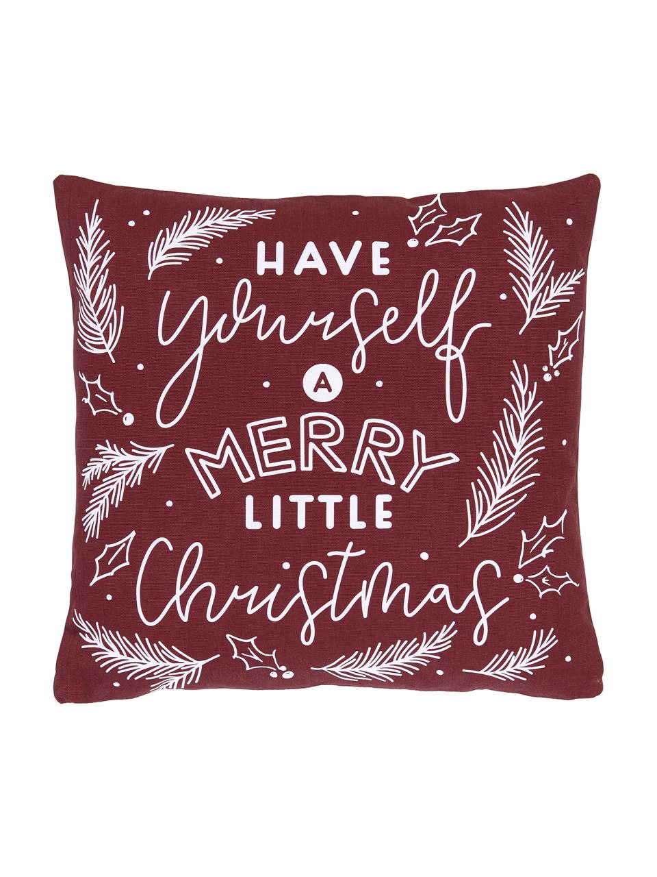 Poszewka na poduszkę Little Christmas, 100% bawełna organiczna z certyfikatem GOTS, Czerwony, S 45 x D 45 cm