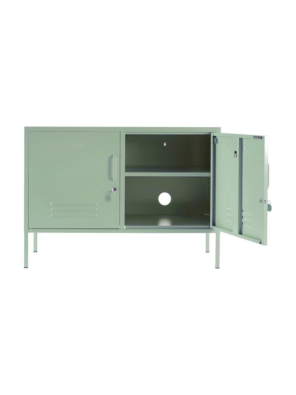 Szafka z metalu Mustard, Metal malowany proszkowo, Szałwiowy zielony, S 100 x W 72 cm
