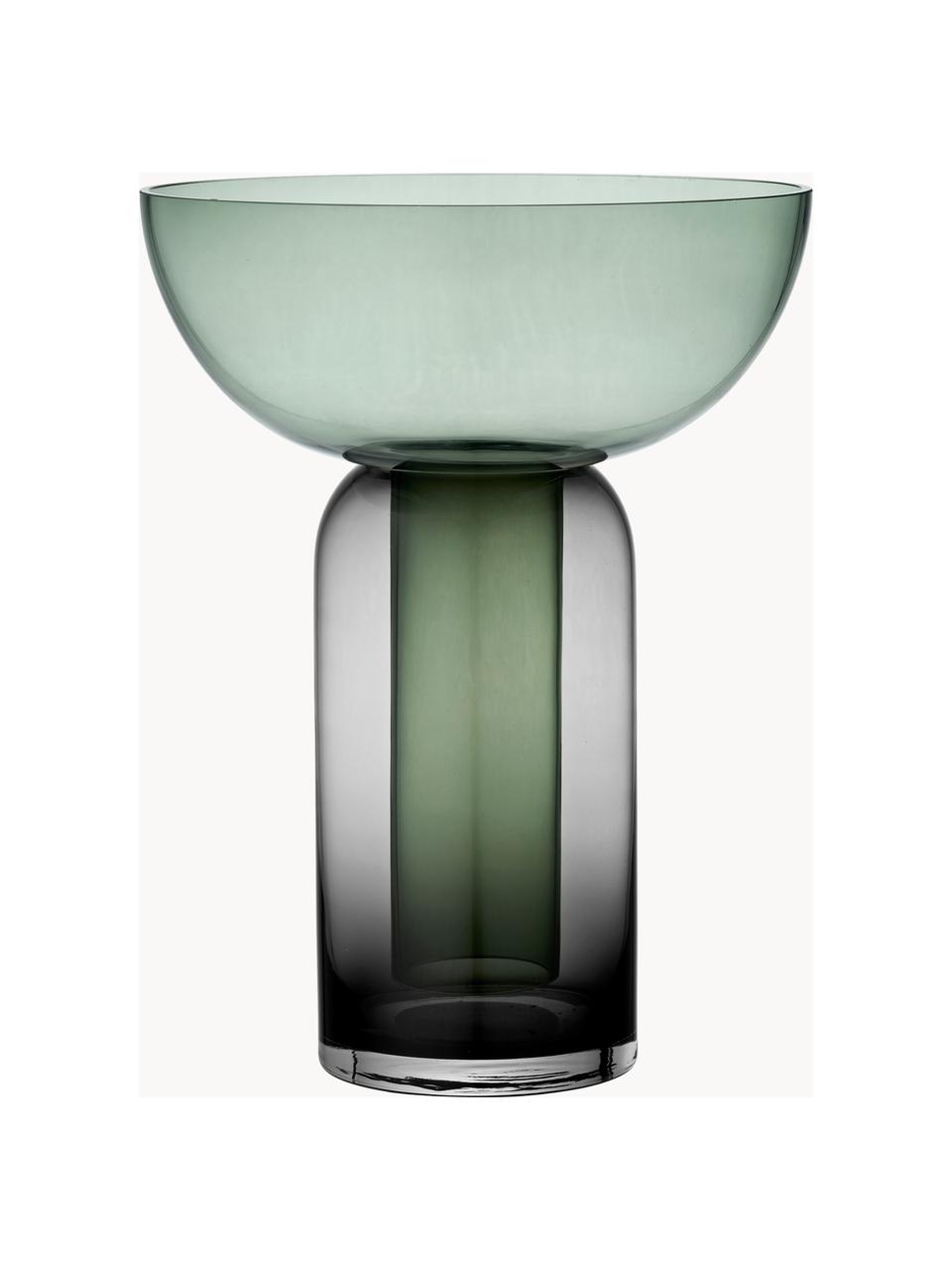 Vaso in vetro Torus, alt. 33 cm, Vetro, Grigio scuro, verde scuro, trasparente, Ø 25 x Alt. 33 cm