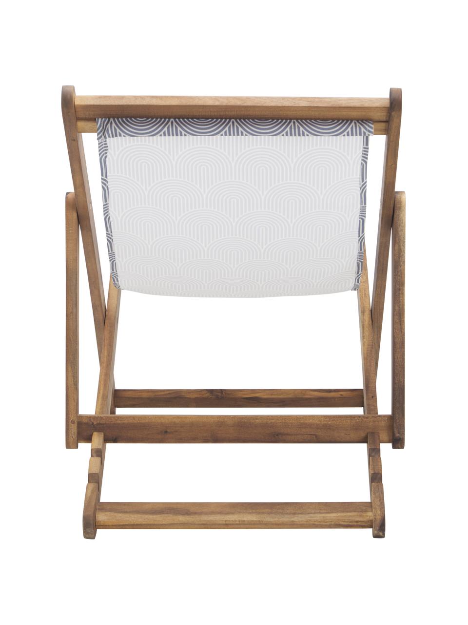 Inklapbare ligstoel Zoe, Frame: massief geolied acaciahou, Grijs, 59 x 84 cm
