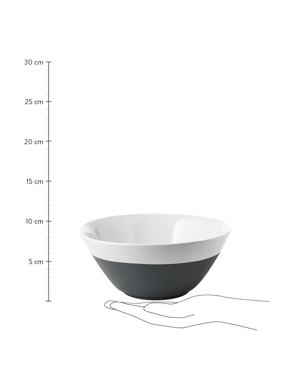 Handgemaakte kom Esrum mat/glanzend, Ø 25 cm, Bovenzijde: glad geglazuurd keramiek, Onderzijde: natuurlijk keramiek, Ivoorkleurig, grijsbruin, Ø 25 x H 11 cm