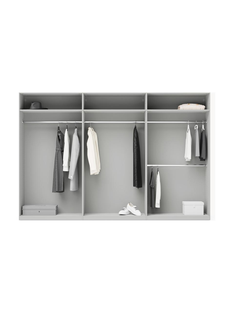 Modularer Drehtürenschrank Leon, 300 cm Breite, mehrere Varianten, Korpus: Spanplatte, melaminbeschi, Hellgrau, Basic Interior, B 300 x H 200 cm