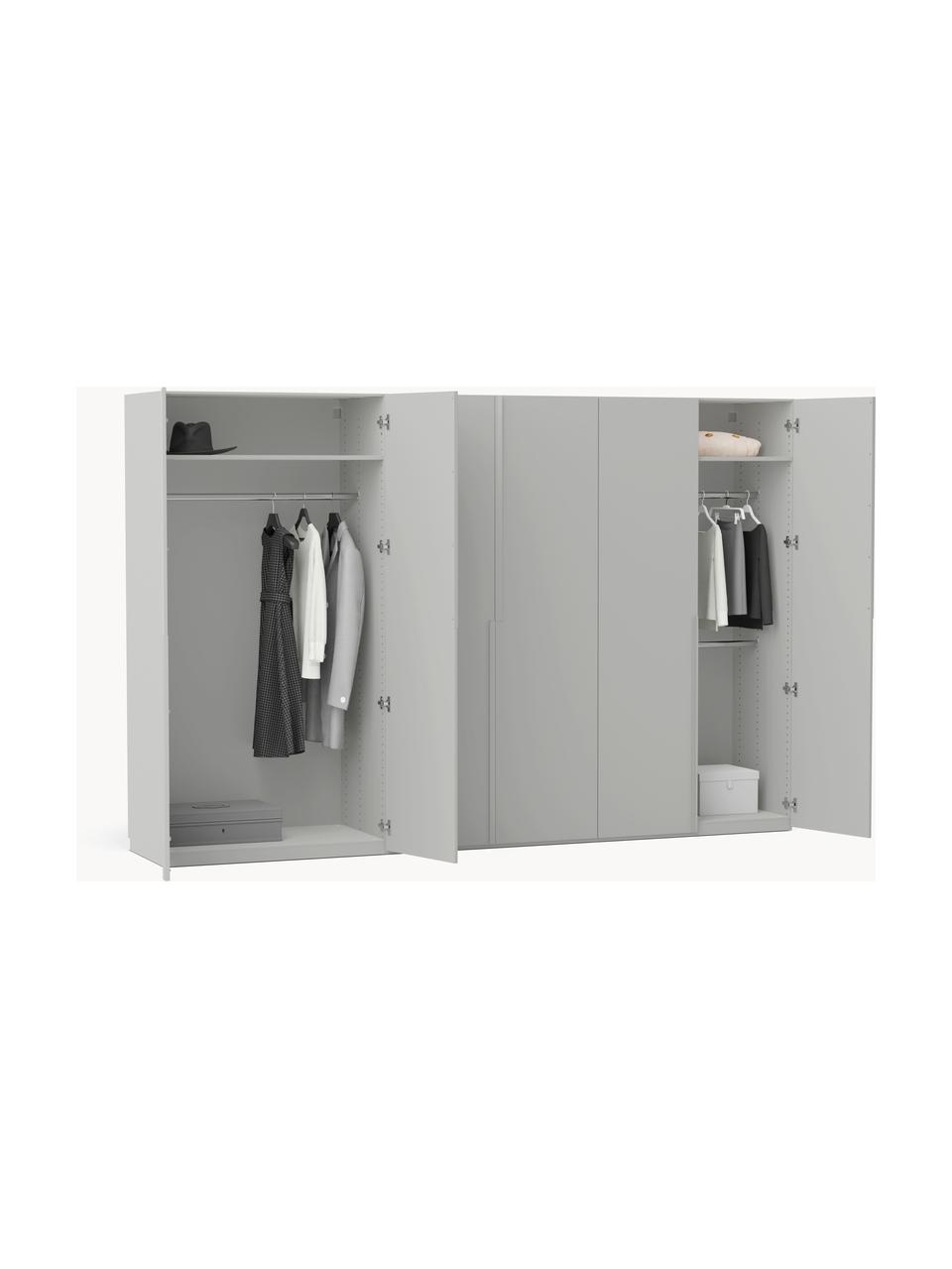 Modularer Drehtürenschrank Leon, 300 cm Breite, mehrere Varianten, Korpus: Spanplatte, melaminbeschi, Hellgrau, Basic Interior, B 300 x H 200 cm