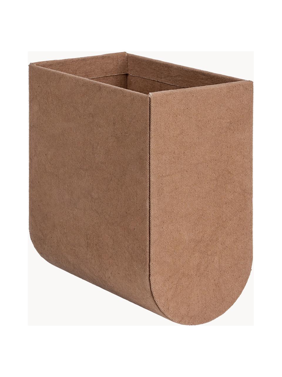 Handgefertigte Aufbewahrungsbox Curved, Bezug: 100 % Baumwolle, Korpus: Pappe, Hellbraun, B 12 x H 22 cm