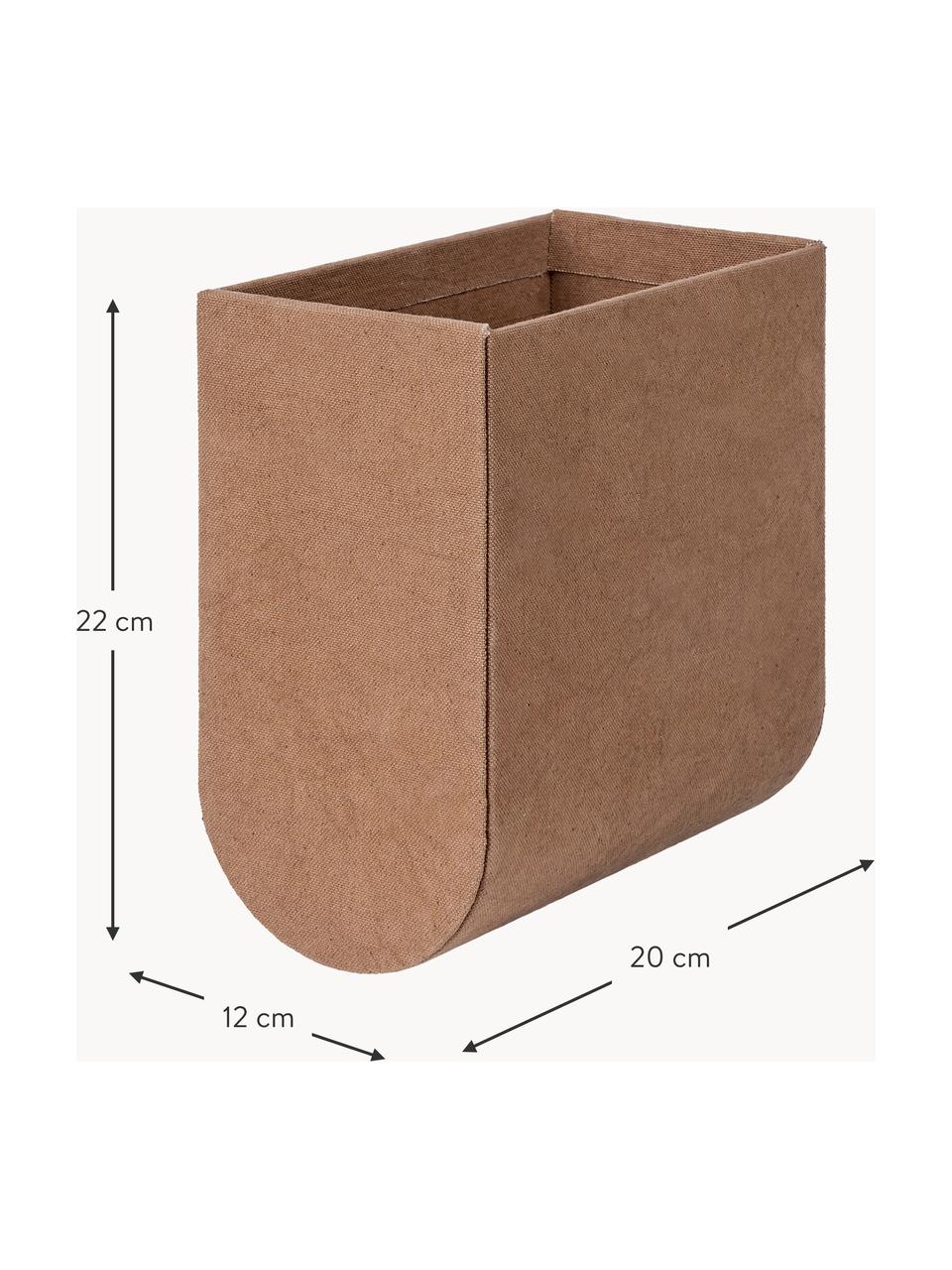 Handgefertigte Aufbewahrungsbox Curved, Bezug: 100 % Baumwolle, Korpus: Pappe, Hellbraun, B 12 x H 22 cm