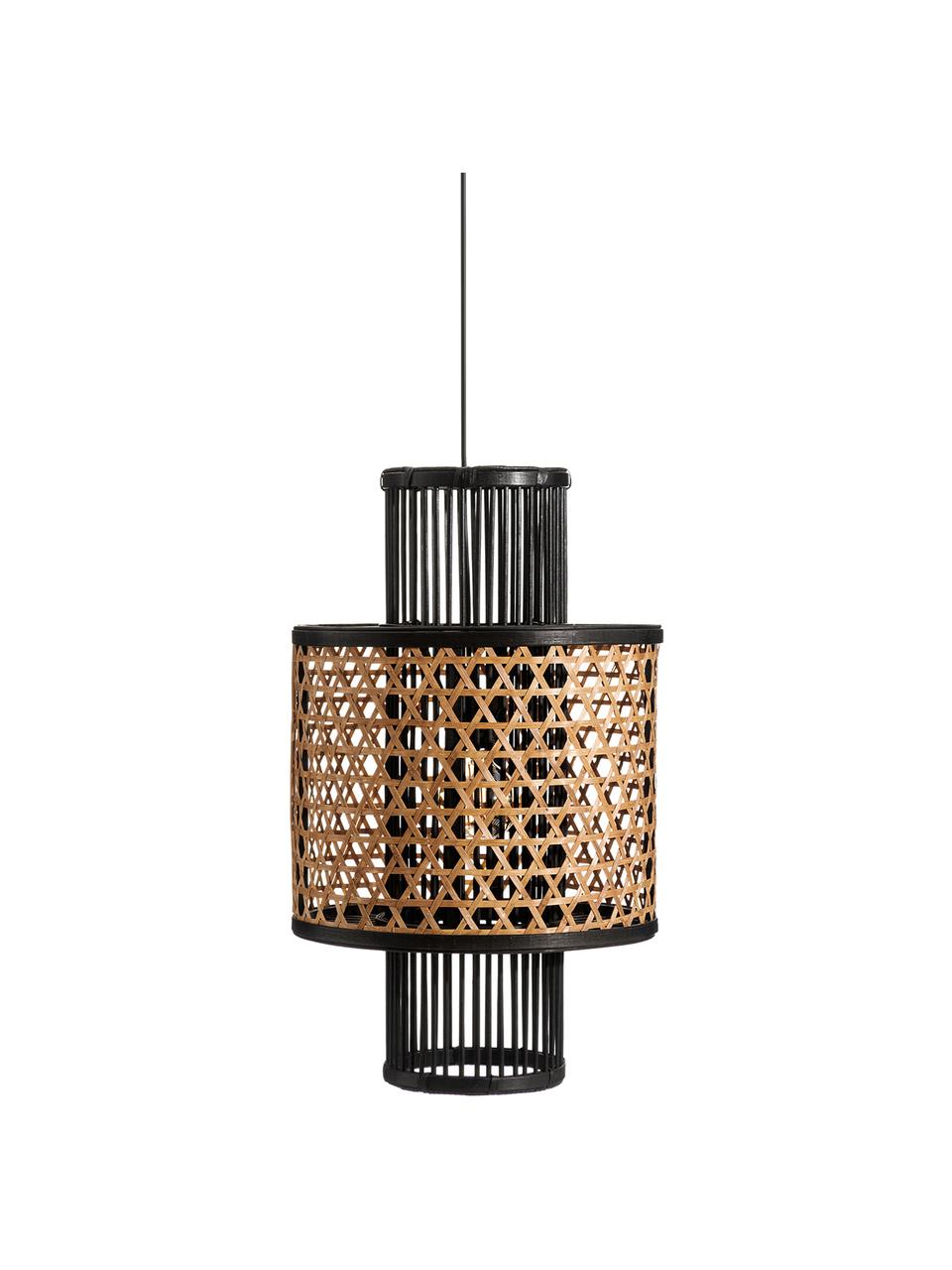 Suspension en bambou Susu, Beige, noir