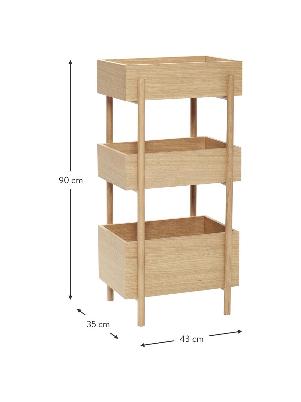 Rangement en bois de chêne Stack, Bois de chêne, certifié FSC, Bois de chêne, larg. 43 x haut. 90 cm
