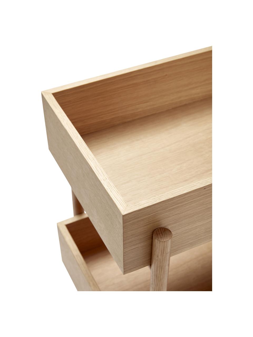 Wandrek Stack van eikenhout, Eikenhout, FSC-gecertificeerd, Eikenhout, B 43 x H 90 cm