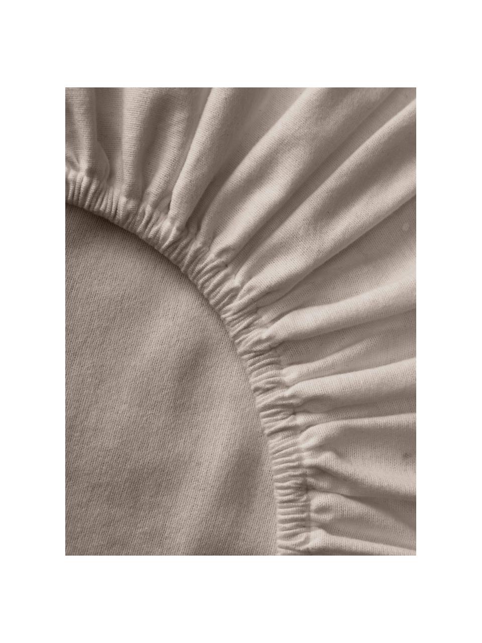 Drap-housse en flanelle pour surmatelas Biba, Beige, larg. 200 x long. 200 cm, haut. 15 cm