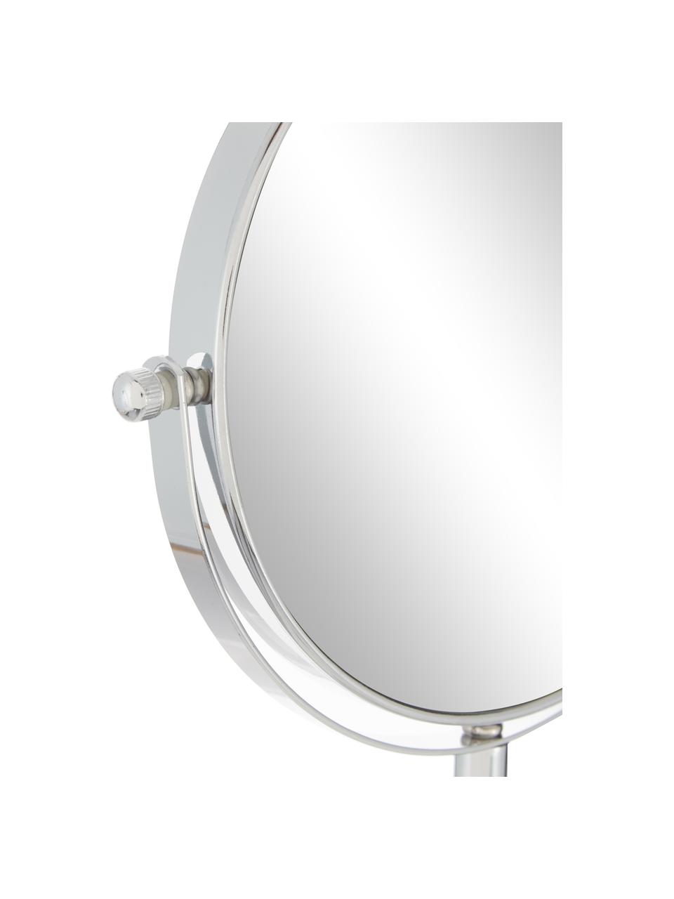 Kosmetikspiegel Copper mit Vergrößerung, Rahmen: Metall, verchromt, Spiegelfläche: Spiegelglas, Weiß, Silberfarben, Ø 20 x H 34 cm