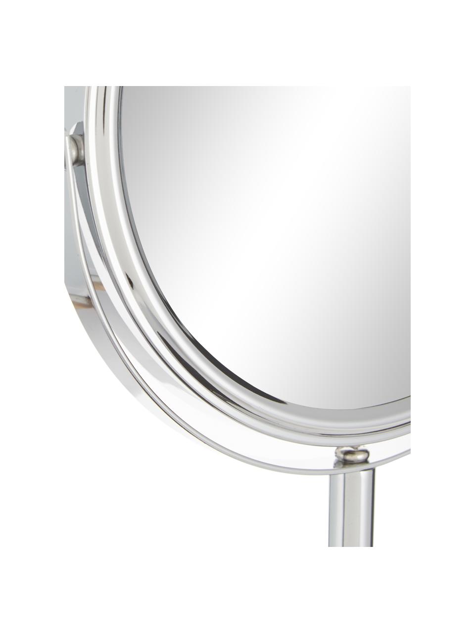 Make-up spiegel Copper met vergroting, Voet: marmer, Frame: verchroomd metaal, Wit, zilverkleurig, Ø 20 x H 34 cm