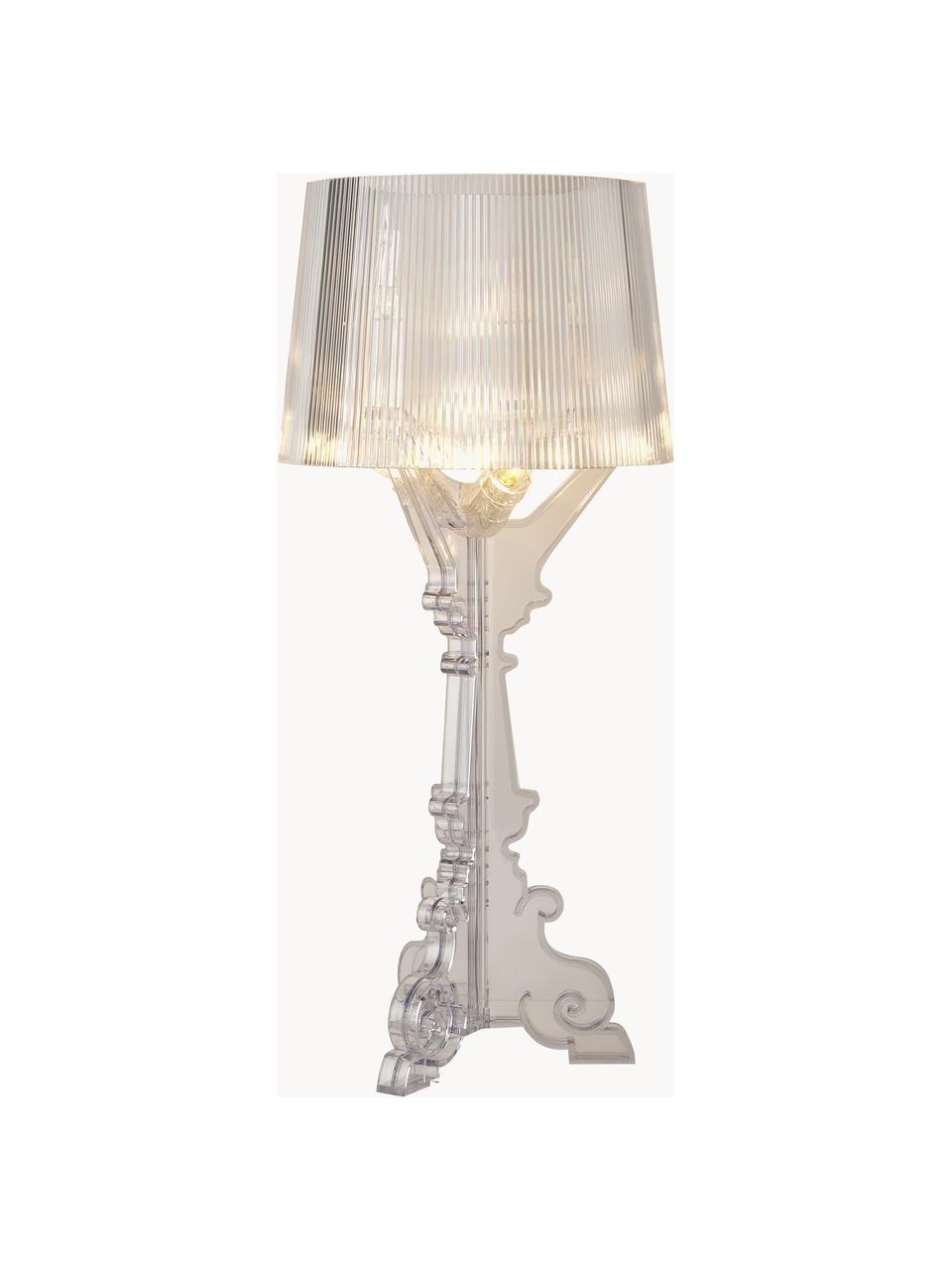 Veľká stmievateľná stolová LED lampa Bourgie, Polykarbonát, certifikát Greenguard, Priehľadná, Ø 37 x V 68-78 cm