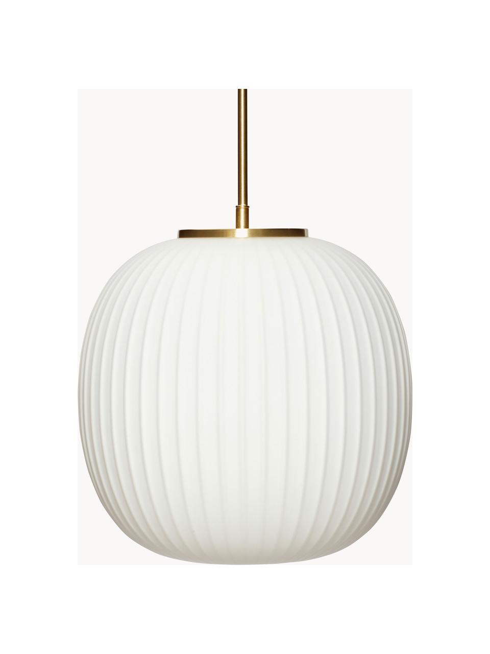 Lampada a sospensione fatta a mano Serene, varie misure, Paralume: vetro, Bianco, dorato, Ø 32 x Alt. 30 cm