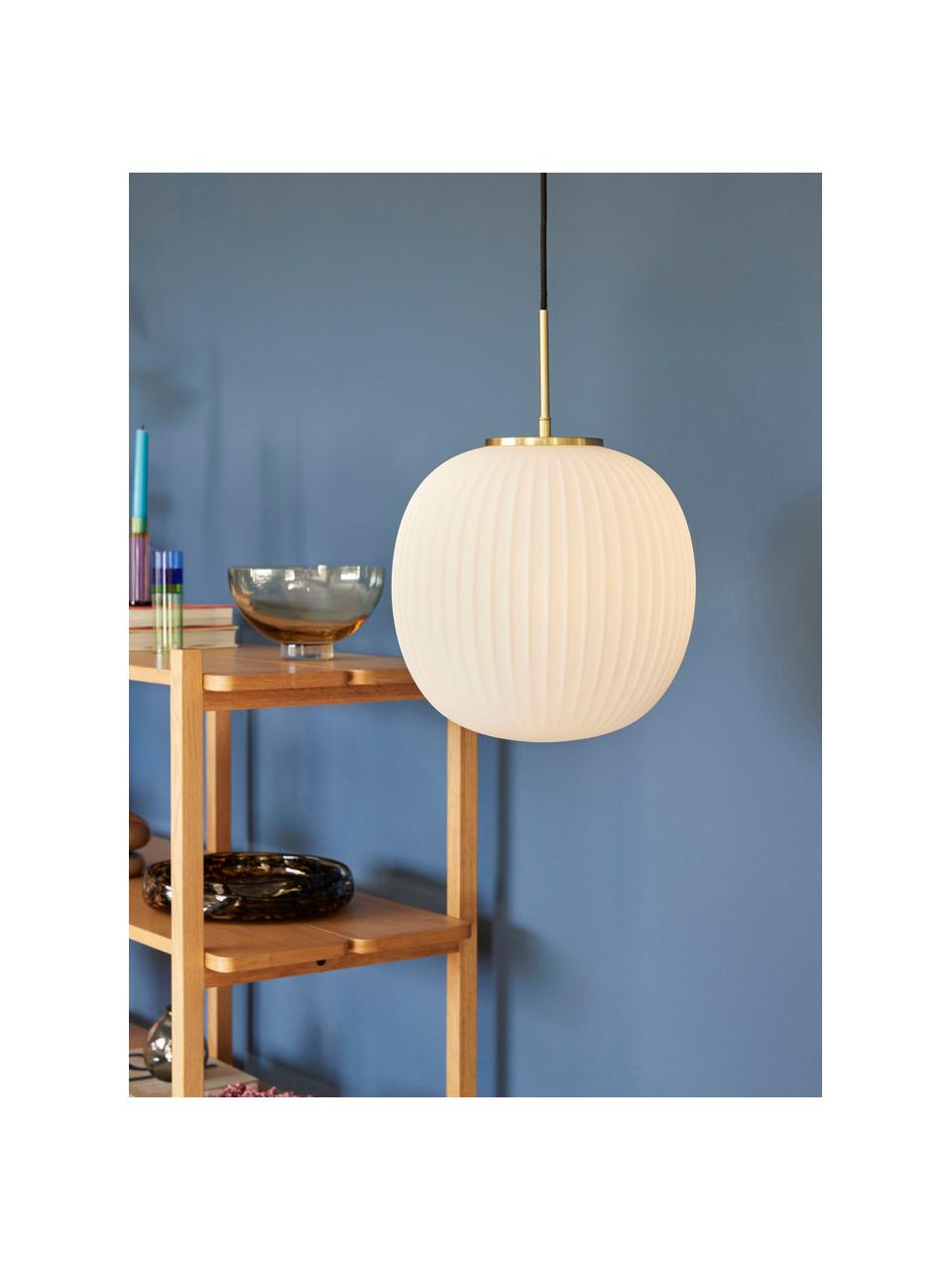 Lampada a sospensione fatta a mano Serene, varie misure, Paralume: vetro, Bianco, dorato, Ø 32 x Alt. 30 cm