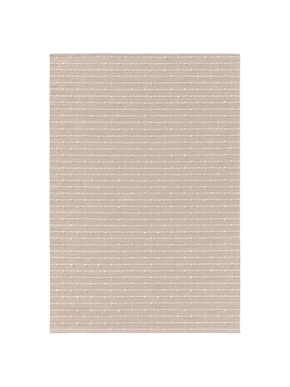 Handgeweven katoenen vloerkleed Lupo in beige/crèmekleur, 80% katoen, 20% wol, Beige, B 160 x L 230 cm (maat M)